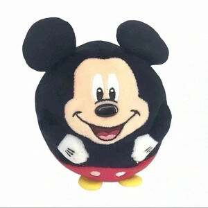 DISNEY MICKEY MOUSE PLUSH 5" TY BEANIE BABIES BALLZ STUFFED ANIMAL TOY
